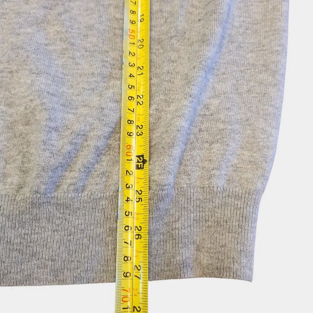 Spada‎ Roma Italian Mens XL Gray 1/4 Zip Wool Cashmere Blend Sweater Elbow Patch